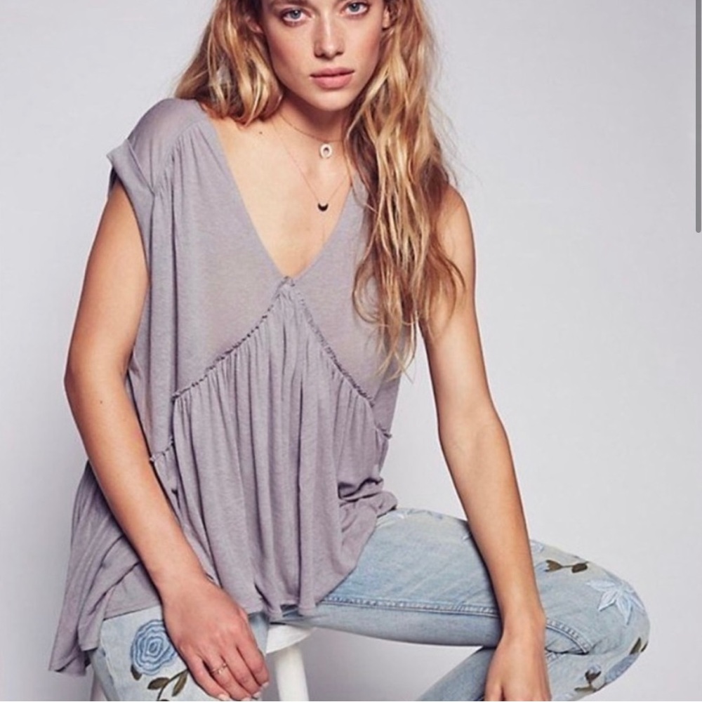 Rare FP Flowy Jade Green Tee!